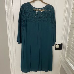 Long Sleeve Dress with Lace Detail